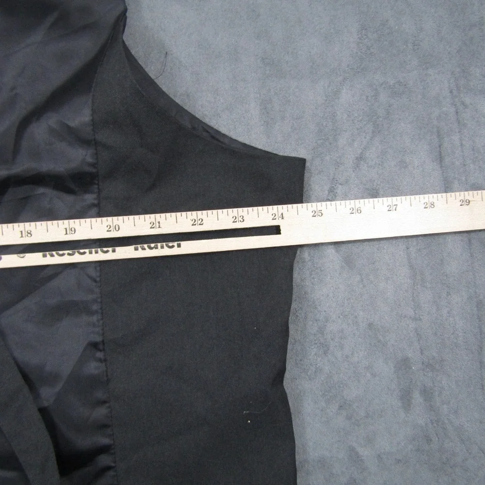 Van Heusen Suit Vest Men XXL Black Formal Button Front Adjustable Back 00656